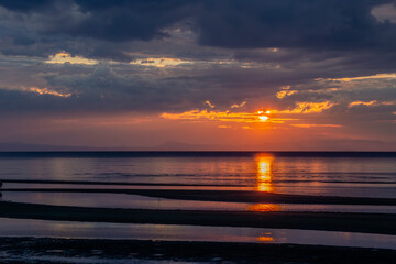 sunset over the sea