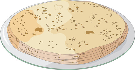 Chapatti isolated on white background