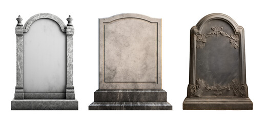 Blank Tombstone Set For Mockup Isolated on Transparent Background
 - obrazy, fototapety, plakaty