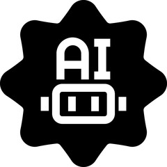 Obraz premium Artificial intelligence black icon, AI icon
