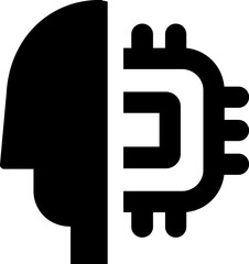 Artificial intelligence black icon, AI icon