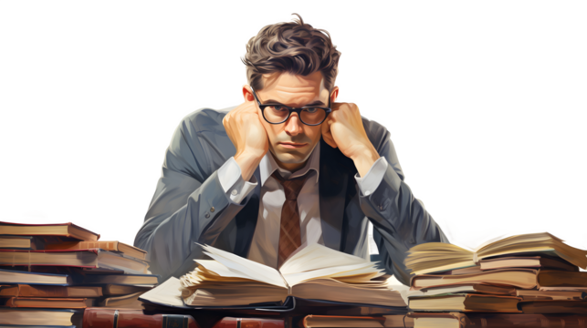 PNG of Stressd Man, Stressed Man, Workload, Stress, Overwhelmed, Busy, Pressure, PNG Image, Exhausted