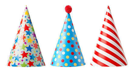 Birthday Party Hat Isolated on Transparent Background

