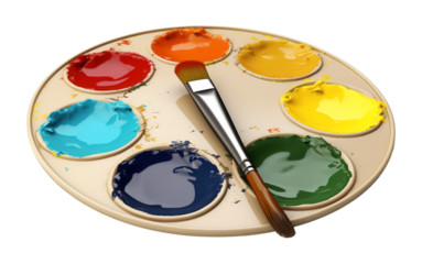 Painting Palette Isolated on Transparent Background
