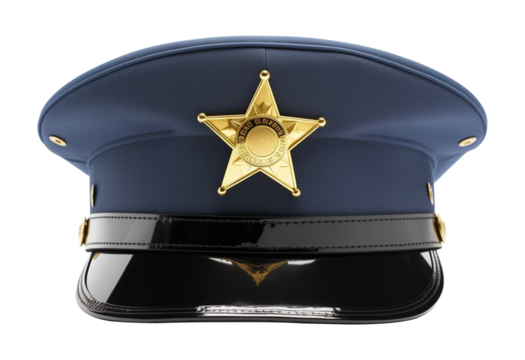 Police Hat Isolated on Transparent Background

