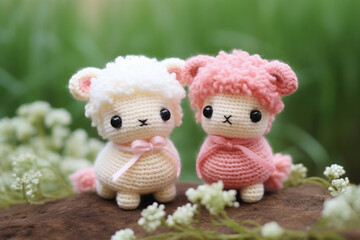 handmake knitted sheep toy