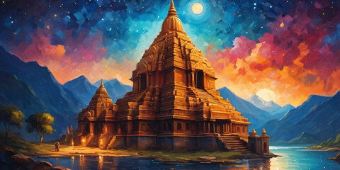 A Hindu Temple generated by AI