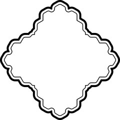 Obraz premium Islamic Amblem Design double lines Black Stroke silhouettes Design pictogram symbol visual illustration