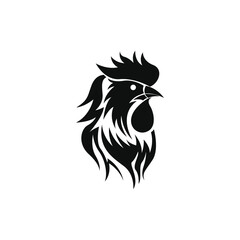Rooster head logo design vector template 