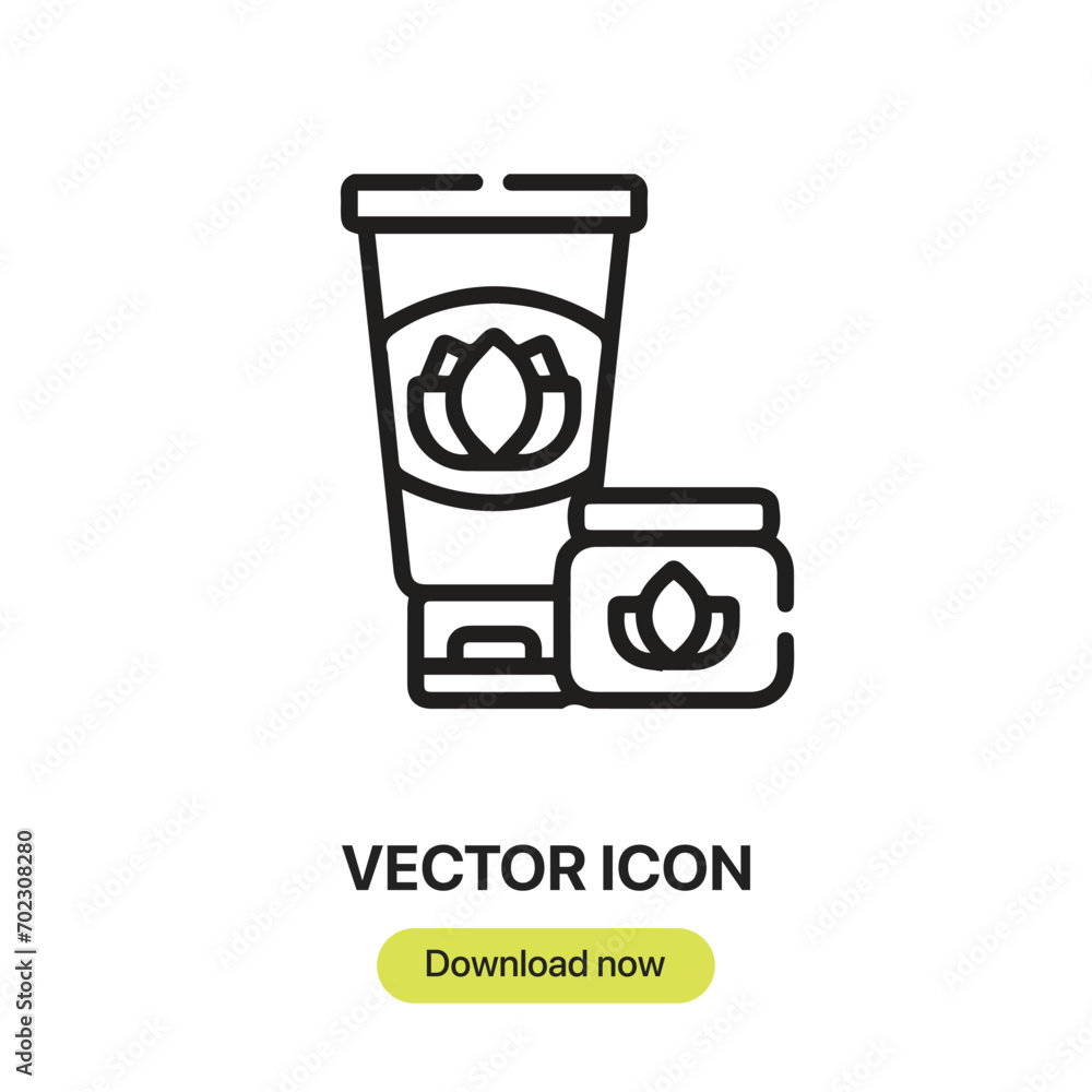 Poster Moisturizer icon vector. Linear-style sign for mobile concept and web design. Moisturizer symbol illustration. Pixel vector graphics - Vector.