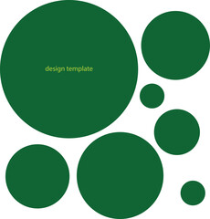 Design-template new year green circles on white background. Design constructor. Vector isolated. Abstraction illustration.