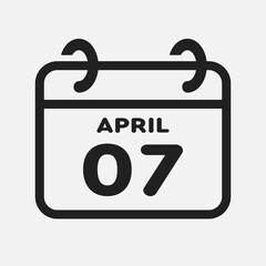 Icon page calendar day - 7 April