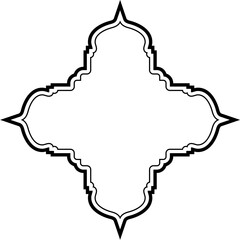 Islamic Amblem Design double lines Black Stroke silhouettes Design pictogram symbol visual illustration