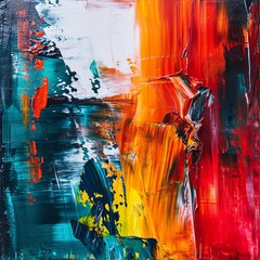 Vibrant Abstract Painting Showcasing a Rich Blend of Colors and Textures, Ideal as a Modern Art Piece for Interior Decor