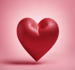 Red heart on a pink background. Valentine's Day. Love.
