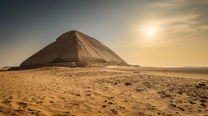 Bent Pyramid at Dahshur, capturing both the bright desert sun and the deep shadows of the structure