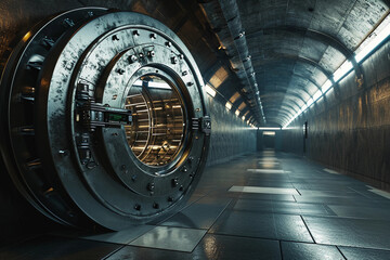 a secure digital vault door, biometric scanners