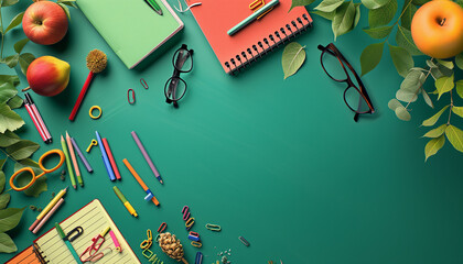 Back to school, School stationery - Powered by Adobe