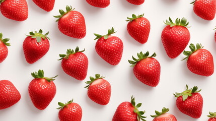 strawberries background, strawberries wallpaper, directly above, white background.