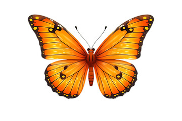 3d illustration of an orange butterfly 