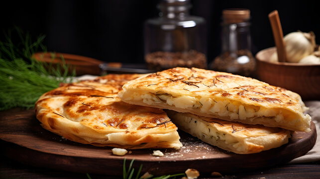 Classic Italian focaccia, seasoned with rosemary, perfect for an authentic meal. The image has commercial appeal for culinary websites, Italian food marketing, bakery promotions