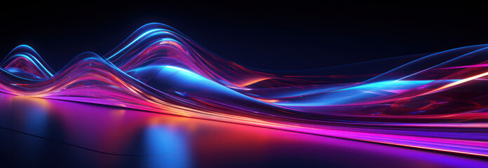 Colorful abstract 3D waves of fluid neon liquid 