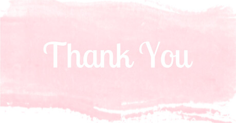 Customizable Watercolor Thank You Card — Pink Background