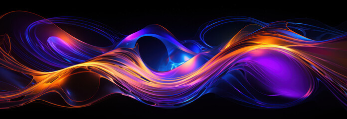 Colorful abstract 3D waves of fluid neon liquid  - obrazy, fototapety, plakaty