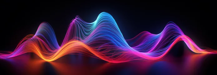 Fototapeten Colorful abstract 3D waves of fluid neon liquid  © Mik Saar