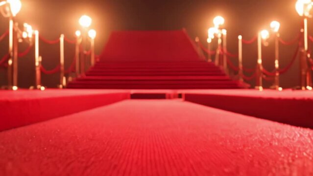 Red carpet at the opening of the gala event. Generative AI