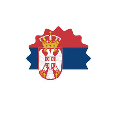 Serbia flag png label badge
