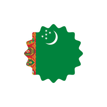 recommend clip art: Turkmenistan flag png label badge