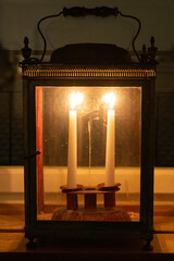 antique lantern with candles