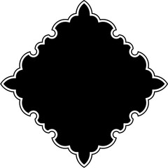 Islamic Amblem Design Glyph with outline Black Filled silhouettes Design pictogram symbol visual illustration