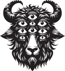 Aggressive Beast Face Vector Design