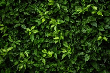Fototapeta na wymiar Hedge of Climbing Plants: Green Background with Many Leaves