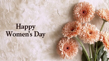 happy women s day greeting card design with simple grating pattern on white background