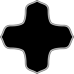 Islamic Amblem Design Glyph with outline Black Filled silhouettes Design pictogram symbol visual illustration