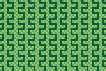 Dark green lines pattern over green checkered pattern