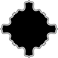 Islamic Amblem Design Glyph with outline Black Filled silhouettes Design pictogram symbol visual illustration