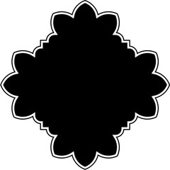 Islamic Amblem Design Glyph with outline Black Filled silhouettes Design pictogram symbol visual illustration