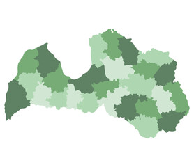 Fototapeta premium Latvia map. Map of Latvia in administrative regions