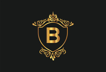 B latter logo design with nature beauty Premium Vector