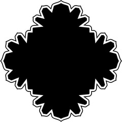 Islamic Amblem Design Glyph with outline Black Filled silhouettes Design pictogram symbol visual illustration