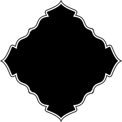 Obraz premium Islamic Amblem Design Glyph with outline Black Filled silhouettes Design pictogram symbol visual illustration