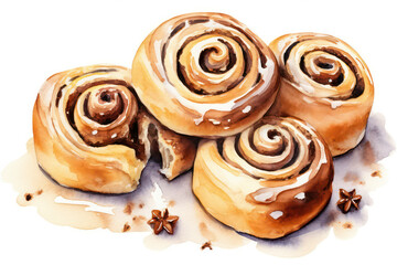 Fototapeta premium Sweet sugar cake background food breakfast delicious bakery pastry dessert snack cinnamon tasty bun