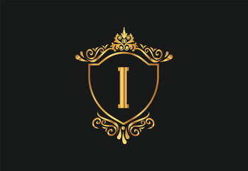 I latter logo design with nature beauty Premium Vector