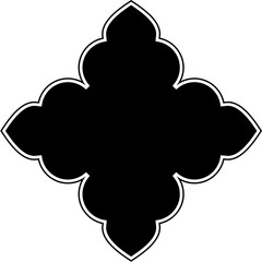 Islamic Amblem Design Glyph with outline Black Filled silhouettes Design pictogram symbol visual illustration