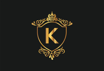 K latter logo design with nature beauty Premium Vector