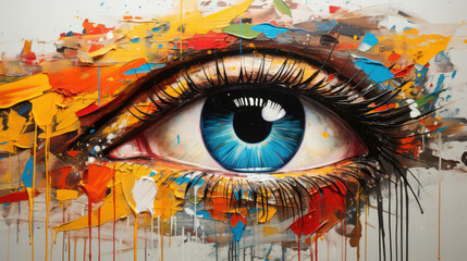 Fototapeta premium Background woman human eye blue illustration design background abstract